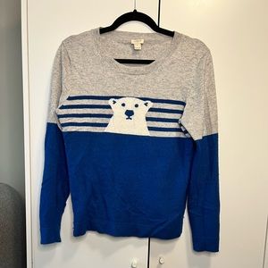 J Crew polar bear merino wool sweater - M